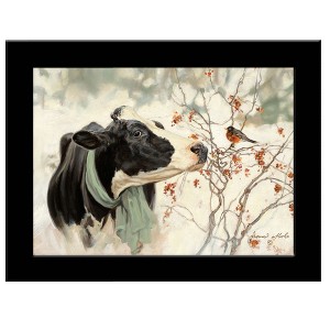 "The Winter Robin" by Bonnie Mohr, Ready to Hang Framed Print, Black Frame - 1 of 1