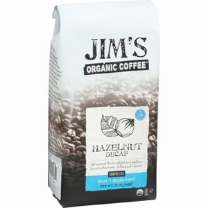 Jim's Organic Coffee Ground Coffee - Hazelnut Decaf - 1 of 4