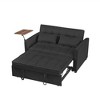 TIRAMISUBEST Velvet Loveseat Sofa Bed, Black - 3 of 4