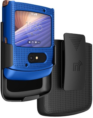 Nakedcellphone Slim Case and Belt Clip Holster Combo for Motorola RAZR 5G Phone (XT2071, 2020)
