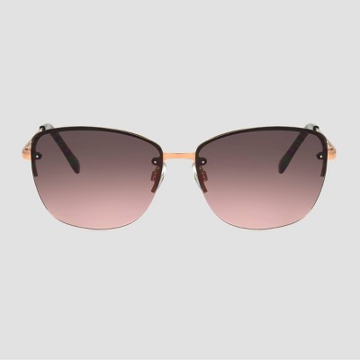 Women's Tortoise Shell Print Square Sunglasses - A New Day™ Rose Gold