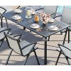 CuisinSmart 71" Modern Outdoor Dining Table with Umbrella Hole, Weatherproof & Rust-Proof Design for Restaurants, Backyards, Poolside - 3 of 4