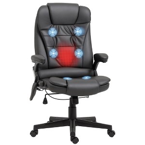 Massage Office Chair, Heated Reclining Computer Chair with 6 Vibration Points, Armrest and Remote - 1 of 4