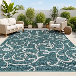 Maribel Traditional Classic All-Over Scroll Indoor/Outdoor Area Rug - JONATHAN Y - 1 of 4