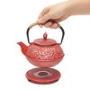 Juvale Cast Iron Teapot with Infuser - Japanese Tea Kettle, Loose Leaf Tetsubin with Trivet (Red, 3 Pcs, holds 27 oz, 800 ml) - image 3 of 4