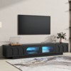 TiramisuBest Cream TV Stand with Arched Doors and Drawers for TVs up to 75 Inch Minimalist Media Console Rebound Device Iron Round Legs - 2 of 4