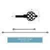 Hastings Home 3/4" x 48-84" Curtain Rod with Decorative Twisted Sphere Finials & Hardware for Home Décor in Bedroom & Kitchen - Black - 2 of 4