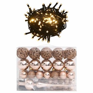 Christmas Ball Set Set of 61 Various Rose Gold Finishes - 1 of 4