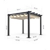 GustoWave 10x10 Ft Outdoor Aluminum Pergola with Upgraded Retractable Canopy, Modern Pergola Suitable for Gardens, Backyard, Lawn, Grey&Beige - 3 of 4