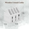 LunaLulinlk Small Wooden Utensil Holder with 5 Slots for Fork, Knife, and Spoons, Silverware Holder, Kitchen Organization (White, 7x5.25x6.5 in) - 3 of 4