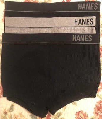 Hanes Originals Women's 3pk Ribbed Boy Shorts - Black/beige L : Target