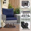 Anybear 3PC Grey Wicker Rattan Swivel Chairs with Coffee Table Outdoor Seating Set - 2 of 4