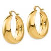 Black Bow Jewelry 14k Yellow Gold Wide Tapered Round Hoop Earrings, 27mm (1 1/16 Inch) - 2 of 4