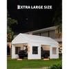 10 x 20 FT, Heavy Duty Carport Canopy with Roll Up and Down Mesh Window, Outdoor Portable Garage with Removable Sidewalls, All Season Tarp for Car - 3 of 4