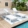 WestinTrends Ashore 2pcs Modern Poly Reclining Chaise Lounge With Wheels plus 1pc side table - 2 of 4