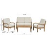Christopher Knight Home Pendry 4 Piece Outdoor Acacia Wood Chat Set with Water Resistant Cushions - 3 of 4