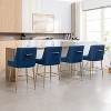 SEYNAR Modern Velvet 39'' H Metal Leg Counter or Bar Stools Set of 4 - 2 of 4