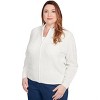 Alfred Dunner Women's Zip-Front Chenille Collared Cardigan - 3 of 4