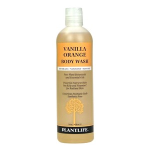 Plantlife Vanilla Orange Body Wash – Gentle, Moisturizing & Natural – GMO & Gluten-Free – Made in USA with Pure Ingredients – 14 oz - 1 of 4