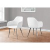 Monarch Specialties Dining Chair Set Of 2 Side Upholstered Kitchen Dining Room Pu Leather Look Metal White Chrome Contemporary Modern - 3 of 4