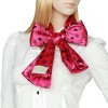 Slickblue Lovely Deep Pink Bow & Heart Blossom Silk Scarf- Lightweight, Soft & Stylish Women's Accessory, 2 Size Options - 2 of 3