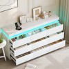 Vipbear 9-drawer vanity with power socket and LED lights, spacious storage cabinet, charging dock - 2 of 4
