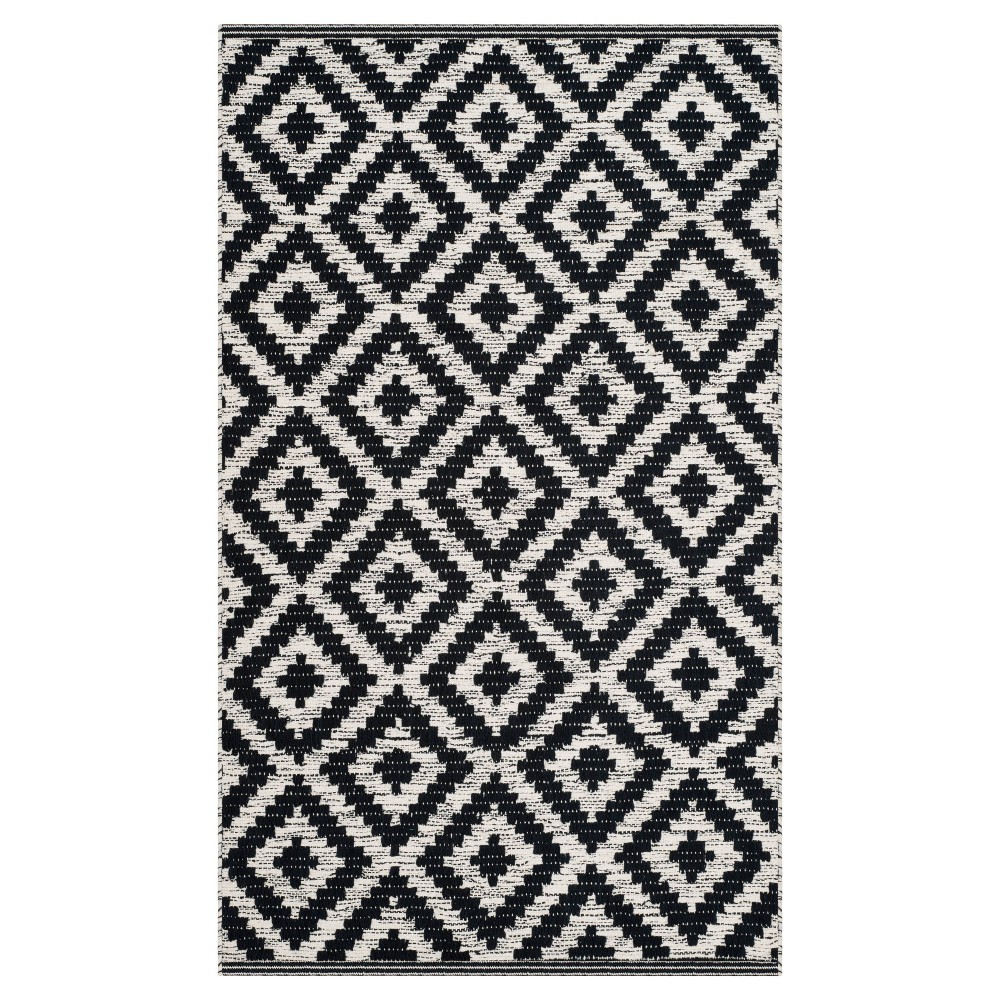 5'x8' Jaida Woven Rug Black/Ivory - Safavieh