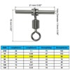 Unique Bargains 3-Way T-Shape Brass High Strength Cross Line Fishing Swivels 20 Pcs - 2 of 4