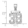 Black Bow Jewelry 14k White Gold, Varsity Collection, Small D/C Pendant, Number 38 - 2 of 3