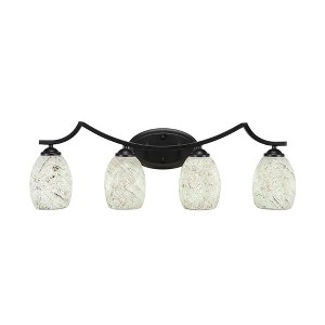 Toltec Lighting Zilo 4 - Light Vanity in  Matte Black with 5" Natural Fusion Shade - 1 of 1