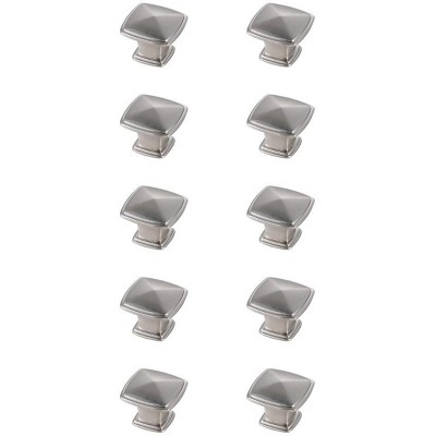 Elegant Lighting Marcel 1.2Inch Brushed Nickel Square Knob Multipack (Set of 10)