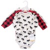 Hudson Baby Infant Boy Quilted Long-Sleeve Cotton Bodysuits 3pk, Moose - image 2 of 2