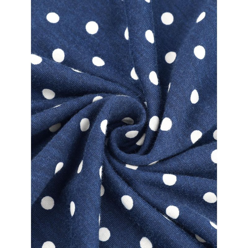 Agnes Orinda Women's Plus Size Comfort Ruffle Hem Polka Dots Sleeveless Nightgown, 5 of 6