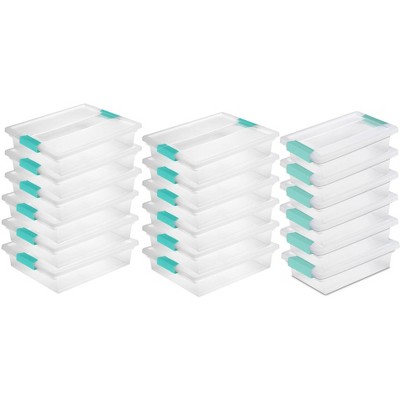 Sterilite Large Clip Storage Box Container (12 Pack) + Small Clip Box (6 Pack)