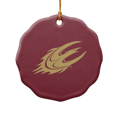 Elon University Primary Logo Porcelain Scalloped Holiday Christmas Tree Ornament