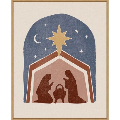 Boho Nativity Scene Framed Canvas Wall Art, 23" x 28"