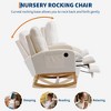 Modern Nursery Rocking Chair, Comfortable Rocker Recliner with Side Pocket, Footrest, Mid Century Upholstered Rocker Glider for Living Room, Bedroom - 3 of 4