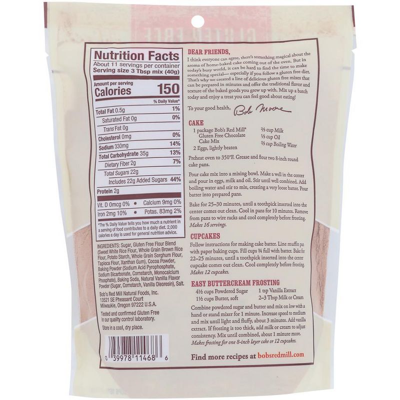 Bob's Red Mill Gluten Free Chocolate Cake Mix - Case of 4/16 oz, 3 of 7