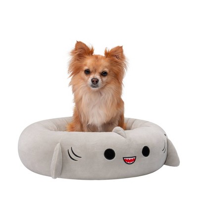 Squishmallows Gordon The Shark Cat and Dog Bolster Bed - Steel Gray