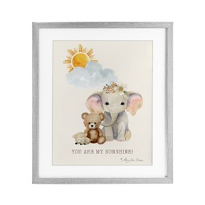Stupell Industries My Sunshine Elephant & Teddy Framed Print Under Glass - 1 of 4