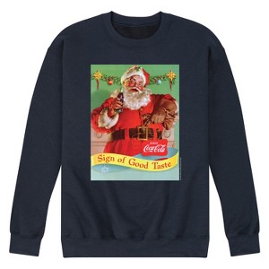 Men's - Coca Cola - Sip Of Good Taste Vintage Coca Cola Santa Graphic Fleece Sweatshirt - 1 of 4