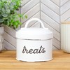 AuldHome Design Enamel Cat Treat Container, Small Retro Modern Farmhouse Pet Treats Jar Canister - 2 of 4