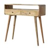Solid Wood Curved Nordic Leg Console Table with 2 Drawers, Open Slot and Versatile Design - 4 of 4