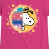 Girls' - Peanuts - Snoopy Airbrush Peek Fitted Short Sleeve Graphic T-Shirt - 2 of 4