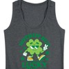 Women's - Instant Message - St. Patrick's Day Nothin' But Lucky Vibes Clover Graphic Racerback Tank - 2 of 4