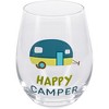 Pavilion Gift Company - Happy Camper - 18 oz Stemless Wine Glass - Drinkware - 4 of 4