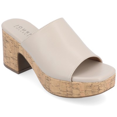 Journee Collection Womens Astter Slip On Platform Open Toe Sandals