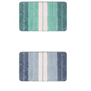 Unique Bargains Non-Slip Water Absorbent Soft Shaggy Rubber Back Bath Mats 2 Pcs - 1 of 4