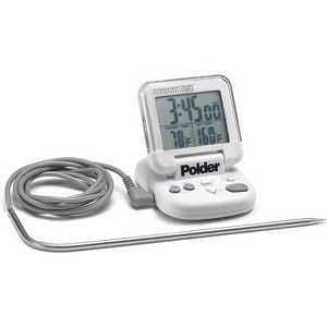 Polder THM-362-90 Digital In-Oven Probe Thermometer/Timer, White - 1 of 4