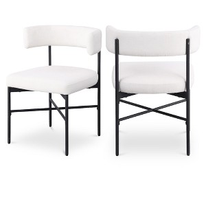 Meridian Furniture,Rivage Durable Linen Textured Fabric Dining Chair, Set of 2 - 1 of 4